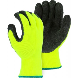 3396HYN Majestic® Polar Penguin® Hi-Viz Yellow Winter Lined Terry Glove with Black Foam Latex Palm Coating